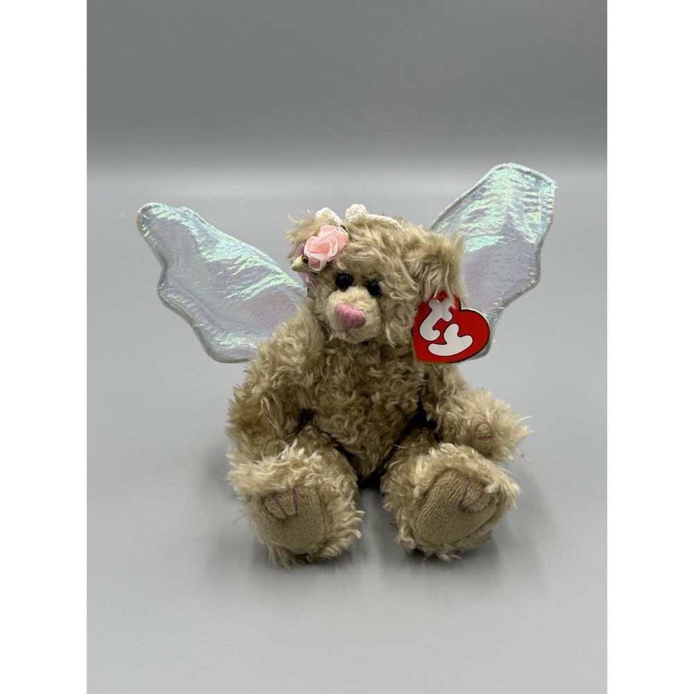 1993 Ty Attic Treasures Rafaella the Angel Bear 8" Jointed Stuffed Animal